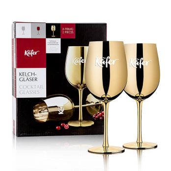 Käfer Cocktail Kelch Glas, Gold, 2 St