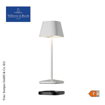 Tischleuchte Neapel MICRO, mit Akku, 20x6,5x6,5cm, Alu, weiß (97010), 1 St