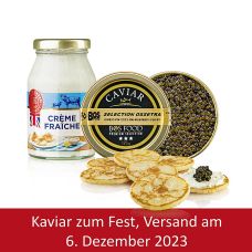 Bos Black Friday Kaviar Knüller (125g Ossetra Kaviar, Blinis, Creme Fraiche), 430 g, 3 tlg.