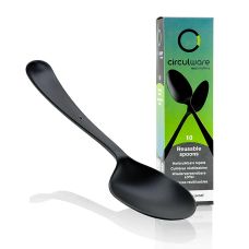 Haval Circulware Mehrweg-Löffel, 19cm, schwarz, extra stabil, PP-MF, 10 St