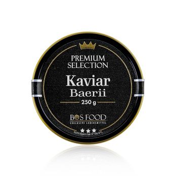 BOS FOOD Premium Selection - Baerii Kaviar (baerii), Aquakultur, ohne Konservierungsmittel, China, 250 g