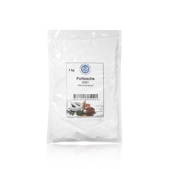 Pottasche - Kaliumcarbonat, für Lebkuchenteige, E501, 1 kg