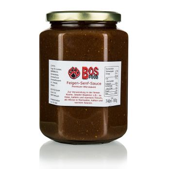 BOS FOOD Feigen-Senf-Sauce, eigene Kreation mit roten Feigen, 740 ml
