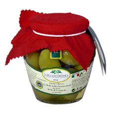 Grüne Riesen-Oliven, mit Kern, Bella di Cerignola, in Lake, 300 g