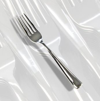 Einweg Silbergabeln, Kunststoff, silberfarben, 18,5cm, 50 St
