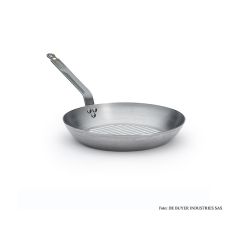 deBUYER Mineral B Element Eisenpfanne mit Grillboden, ø 32cm, 4,2cm hoch, 1 St