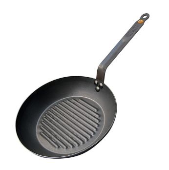 deBUYER Mineral B Element Eisenpfanne mit Grillboden, ø 32cm, 4,2cm hoch, 1 St