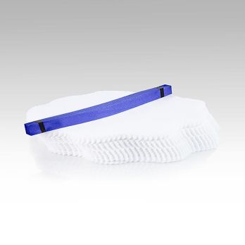 The Original Lemon Wraps - Zitronenserviertuch, weiß, mit blauer Krawatte, 100 St