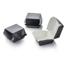 Hamburger Pappboxen Mini, schwarz, 90x80x50mm,100% Chef, 100 St