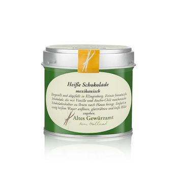 Heiße Schokolade mexikanisch, mit Rohrzucker, Vanille, Chili, Altes Gewürzamt, 110 g