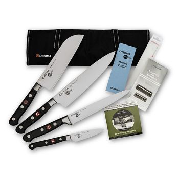 Chroma Japanchef Messer Azubis Set 01 (J-01/06/09/12,ST2/8, ST-G,KS03, KB01,DVD), 9 tlg.