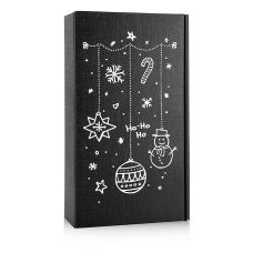 Weinpräsentkarton Seta Schwarz X-Mas, 2er Präsentkarton, 360x180x90mm, 1 St