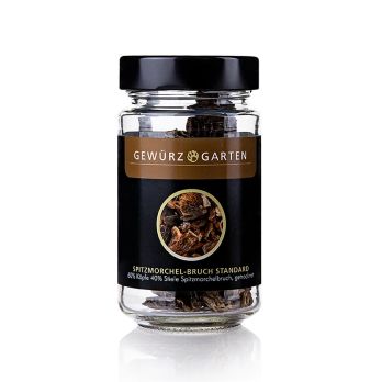 Gewürzgarten Spitzmorchel-Bruch Standard, 60% Köpfe 40% Stiele, getrocknet, 15 g
