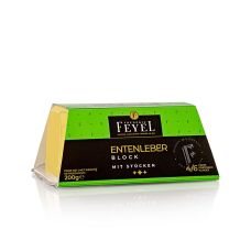 Entenstopfleberblock, Foie Gras, Trapezschale, Feyel, 200 g