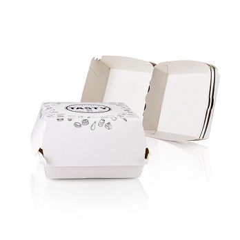 Take Away Einweg Burger-Box M, 115x115x70mm, 3x100 Stück, Pappe, Tasty, 300 St