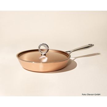 Olavson Kupferpfanne, mit Deckel, unbeschichtet, 20cm, für alle Herdarten, 1 St