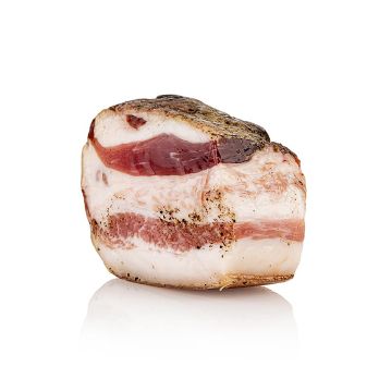 Guanciola, Schweinebacke mit Pfeffer, Montalcino Salumi (Guanciale), ca.300 g