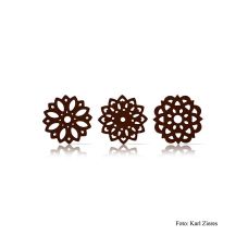 Schokoaufleger Flower dark (Blume), dunkel, 3 Designs, Dobla, 219 g, 216 St