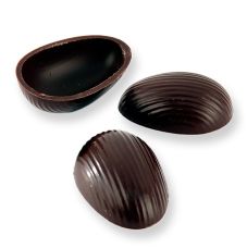 Pralinen-Ei-Halbschalen, Zartbitter, groß, 44x29mm, Läderach (Ostern), 462 St