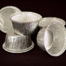 Einweg Aluschalen Take Away, ø  80mm, 34mm hoch (Alcan 46100/535336), 100 St