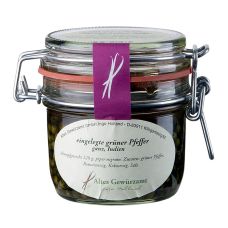 Grüner Pfeffer, in Rotwein- & Kokosessig, aus Indien, Altes Gewürzamt, 200 g