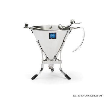 deBUYER Fondanttrichter, automatisch, mit 3 Auslaufmaßen, 1,5 Liter, mit Gestell, 1 St