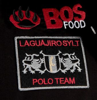 BOS FOOD EDITION Polohemd La Guajiro, Langarm, schwarz/rot, Herren Gr. 3XL, weit, 1 St