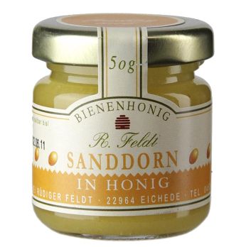Sanddorn in Honig, harmonisch, mild-fruchtig, Portionsglas, 50 g