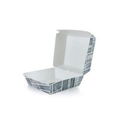 Einweg Burger-Box S,90x90x70mm, Pappe, Kreide Konzept, 300 St