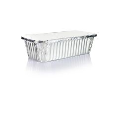 Einweg Aluschalen Take Away, Rechteckig mit Deckel, 5,4x11x21,3cm, 1l, 10 St