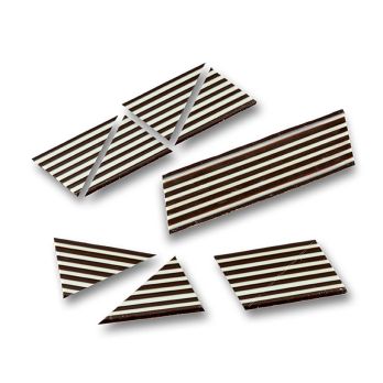 Deko-Aufleger Domino Triangle weiße/dunkle Schokolade gestreift, 585 g, 314 St