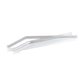 Glas-Trinkhalme, gebogen, ø8mm (1,1mm Wand), 21cm, 50 St