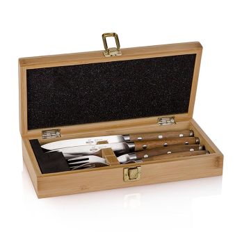 Steak Champ -  Steakmesser-Set für 2 Personen, (2 Messer + 2 Gabeln), 4 St