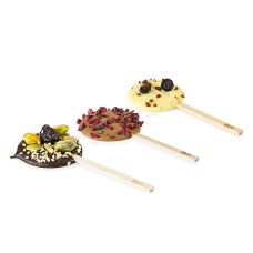 Schokoladen Lollies, 3 Sorten,  ø 4,5x11cm, 570 g, ca.44 St