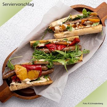 Merguez von Weiderind & Moorschnucke, Grillbratwurst, roh, Kalieber, TK, 300 g, 6 x 50g