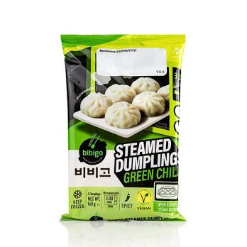 Steamed Dumpling - Green Chili (veggie), Dim Sum, Bibigo, TK, 168 g, 6 St
