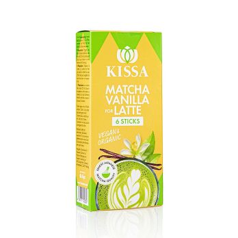 KISSA - Matcha Vanilla for Latte, Grüner Tee Mix Sticks, BIO, 72 g