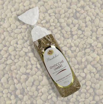 Linsen, braun - Lenticchie Umbre, Berglinsen, Umbrien, Bartolini, 500 g