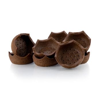 Dessert-Tartelettes - Royal, dunkel, Kronenrand, ø 5cm, H 1,5cm, Mürbeteig, 1,71 kg, 184 St