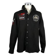 BOS FOOD EDITION Polohemd La Guajiro, Langarm, schwarz/rot, Herren Gr. 3XL, weit, 1 St