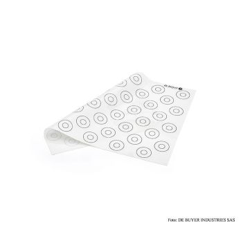 deBUYER Silikonbackmatte, glatt, 44 Markierungen für Macaros ø 15-35mm, 40x30cm, 1 St