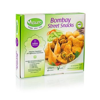 Bombay Street Snacks - Teigtasche mit verschiedenen Füllungen, TK, 420 g, 16 St