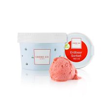 Creme Eis - Erdbeer Sorbet, vegan, im Becher, TK, 3,78 l, 27 x 140ml