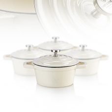 Mini Cocotte, beige, Gusseisen/Emaille, Chef Cuisine, 4 tlg.