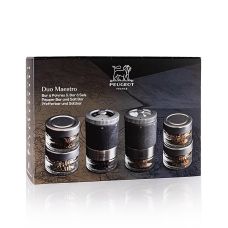 Salz & Pfeffermühle MAESTRO DUO, inkl. 6 Gewürzgläser, hellgrau, 11cm, Peugeot, 1 St