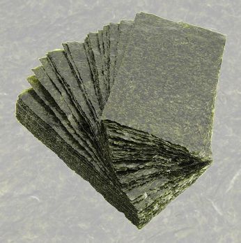 Yakinori halbe Größe, getrocknete Algenblätter, geröstet, Gold, 125 g, 100 Blatt