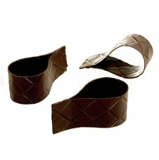Schokoform - Teardrop, Tropfen, dunkel, Bambusmuster, ø 50mm, 95mm, 40mm hoch, 445 g, 36 St