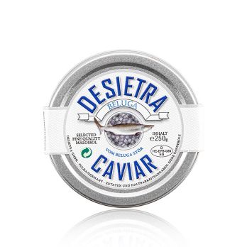 Desietra Beluga Kaviar Malossol vom Hausen (huso huso), Aquakultur Deutschland, 250 g