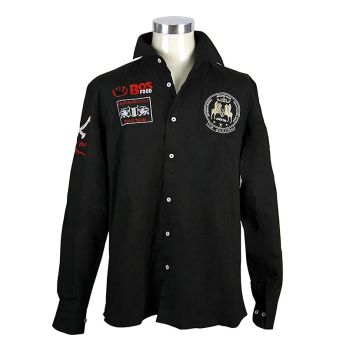 BOS FOOD EDITION Polohemd La Guajiro, Langarm, schwarz/rot, Herren Gr. 3XL, weit, 1 St