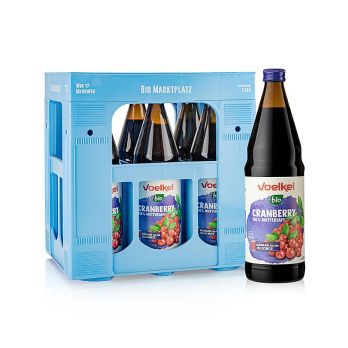 Cranberrysaft, 100% Direktsaft, Voelkel, BIO, 6 x 0,75 l
